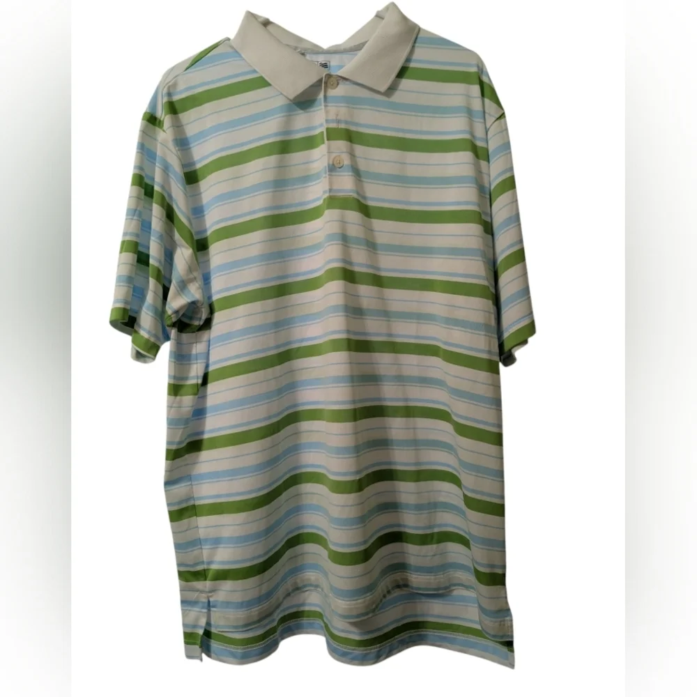 Adidas Climalite Polo in White, Blue, and Green - Picture 1 of 4